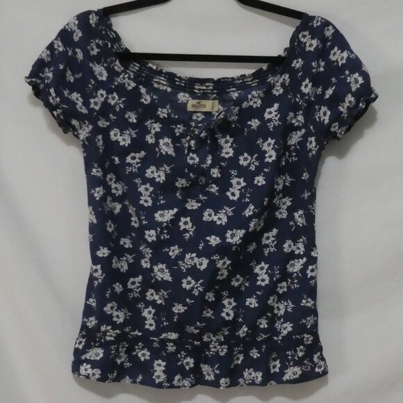 HOLLISTER CALIFORNIA | small | Navy Blue Floral Patterned Blouse | NWOT - Picture 1 of 14